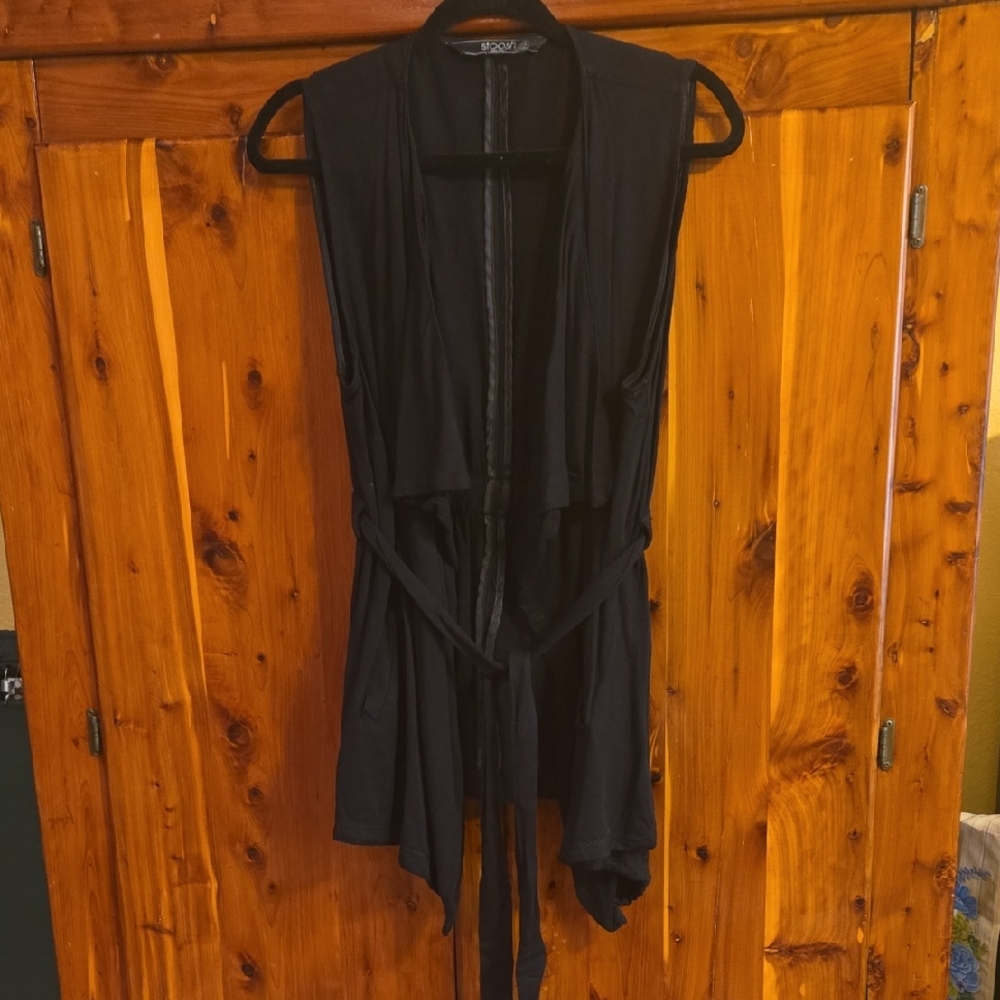 Stoosh Black Drape Vest